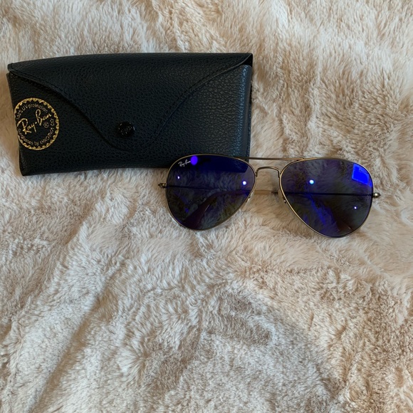 Ray-Ban aviator sunglasses Blue mirror main image 9